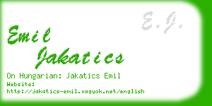 emil jakatics business card